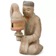 US SELLER - Tang Dynasty Attendant with Lantern Tomb Figurine Replica