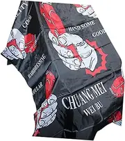 ELAYARD 1Pc Professional Barber Cape Durable Hairdressing Apron for Men Women Odor Prevents Hair Stains for Salons Home Use Black Red Design