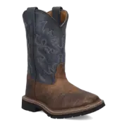 DAN POST Kid's BRANTLEY DPC3938 Youth Western Boot, Rust/Blue Leather, Size 6 D