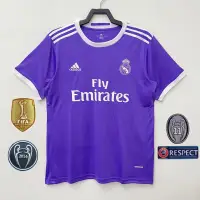 在飛比找蝦皮購物優惠-2016-17 皇家馬德里客場復古高品質運動足球衫