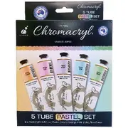 Chromacryl Students Medium Body Paint 75mL 5 Pack Pastel