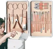 Manicure Pedicure Set | Set Of 18 Manicure Grooming Set | Stainless Steel Multifunctional Professional Personal Care Set With Case For Travel