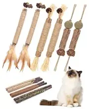 Catnip Chew Toys for Cats, 12 Pack Natural Silvervine Sticks for Kittens