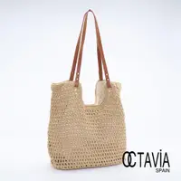 在飛比找ETMall東森購物網優惠-OCTAVIA8 - 梅芙曼 手工棉線編織方型休閒托特包 -
