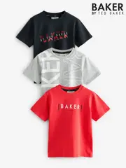 Baker by Ted Baker Graphic Print T-Shirts 3 Pack (E79117) | $74 - $88