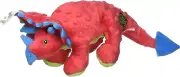 Dinos Frills Squeaky Plush Dog Toy, Chew Guard Technology - Red, Large