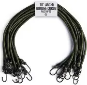 Pluvios - 18" (45CM) Bungee Cords with Hooks Heavy Duty Outdoor - 10 Pack – Choi