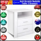 Artiss Anti-Scratch Bedside Table 2 Drawers Bedroom Furniture Night lamp - White