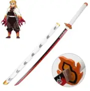 Demon Slayer Kyojuro Rengoku Nichirin Sword Anime Cosplay 104cm Wooden Katana