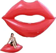 Gacqpli Red Lips Pool Float - Adult Lip Shaped Inflatable Rest Float Bed Water Lounger - Adult Lips Pool Floats Multipurpose Fun Smooth and for Water Sports Beach