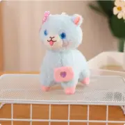 13cm Cute Alpaca Girl Plush KeyChain Cartoon Animals Doll Backpack Plushie Blue