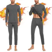 [SIMIYA] Men's Thermal Underwear Set Base Layer Long Sleeve Top Ultra Soft Long Johns Fleece Thermals Leggings for Winter Workout