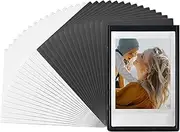 VOSO 30PCS Magnetic Photo Frame for 3 Inch Mini Photo, Picture Frame for Instax Mini Film Pictures, Magnetic Photo Fridge Frame Pockets, DIY Photo Frame (Black&White)