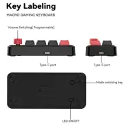 4 Key Mechanical Gaming Keyboard with Customizable Macros and Double USB C Port