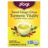 在飛比找iHerb優惠-[iHerb] Yogi Tea 甜薑柑橘薑黃活力配方，無咖