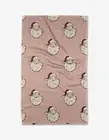 Geometry Kitchen Tea Towel Hand Cloth 18x30in Mr. Clause Cream Red Santa Holiday