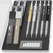 Mr. Pen- Metal Mechanical Pencil Set with Leads and Eraser Refills, 5 Sizes - 0.3, 0.5, 0.7, 0.9 and 2 Millimeters, Sketching/ Drafting Pencil