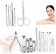 COMPUKAS Cuticle Nippers Professional Set Manicure Tools Cuticle Trimmer Nail Clippers Stainless Steel Comfort Grip