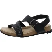 Clarks Womens Brynn Step Black Cork Ankle Strap Shoes 8 Medium (B,M) BHFO 2805