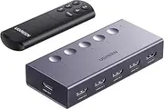 UGREEN 4K@60Hz HDMI Switch 5 in 1 Out 2.0 Switcher with Remote 5 Port Selector Box Support 3D CEC HDR HDCP2.2 Compatible with PS5/4/3 Xbox Roku TV Fire Stick, Grey