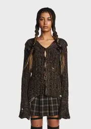 [Minga] Gem Distressed Knit Cardigan
