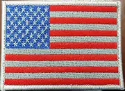 United States USA Flag Patch W/ VELCRO® Brand Fastener Tactical 4" X 3" Gray