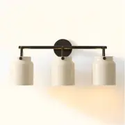 West Elm Henry 26" 3-Light Sconce, Dark Bronze, Ivory - Brand New- Retail $229