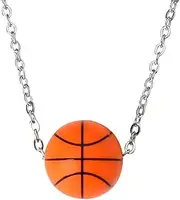 [Kilener] Football Basketball Chain Necklace Sports Pendant Necklace for Men Women Soccer Ball Necklace Basketball Necklaces for Teen Boys Girls Gifts for Sports Lovers Fans Basketball Football Player Gift