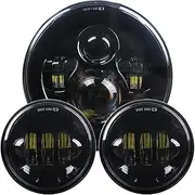 Motorcycle Headlight 7 inch LED Motorcycle Headlight Hi/low Beam with DRL 30W Fog lamp 4.5” Auxiliary Lights