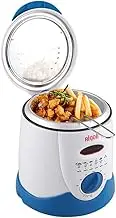 Mini Single Cylinder Province Frying Pan Deep Fat Fryer Constant Temperature Fryer Household Small Frying Smart Small Electric Fryer Easy Clean 0.5L Blue