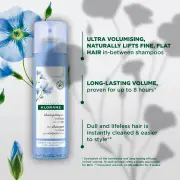 Klorane Dry Shampoo with Organic Flax 150ml - XL Volume - Fine and Flat Hair