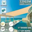 Rectangle Sun Shade Sails for Patios Sun UV Blocking Park Waterproof 320gsm HDPE