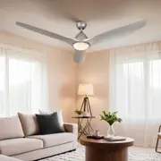 64 Inch Devanti Ceiling Fan DC Motor w/Light w/Remote - Silver