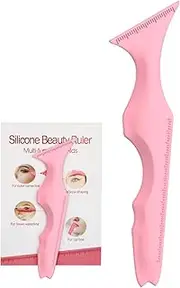 URGINO 5 in 1 Silicone Eyeliner Stencils Reusable Clean Winged Liner for Eyes,Make up Tools as Eyelash Shield/Eyebrow Shaping/Jaw Line/Lip Line for Beginners(Pink)…