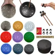 6/8 inch 11-Tone Steel Tongue Drum Hand Pan Drums with Drumsticks Percussion