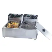 Benchstar Double Tank Electric Fryer - Commercial Benchtop Deep Fryers (TEF-82KW)