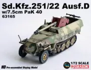 German 1/72 Sd.kfz.251/22 Ausf.D Half-track Anti-tank Gun D Type 63165 Model