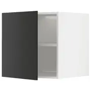 METOD top cabinet for fridge/freezer, white/Nickebo matt anthracite, 60x60 cm
