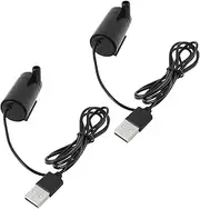 YINETTECH 2pcs DC 3-5V 1A Mini Wasserpumpe USB Micro Submersible Motor Pump PVC Tubing for Fish Tank Pond Fountain Aquarium Garden Black