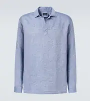 [Giorgio Armani] Giorgio Armani Linen polo shirt UK 16 blue