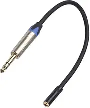 Angoily 6.35mm to 3.5mm Audio Adapter - Earphone Microphone Extension Cable 0.3m Tc203nf03