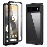 For Google Pixel 6a Shockproof Full Phone Case Cover + Built In Screen Protector