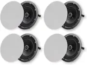 Micca 8" 2-Way in Ceiling or Wall Round Speakers, 4 Pack, 8 Inch Woofer, 9.75"