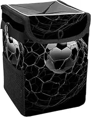 Car Trash Can with Lid and Storage Pockets Leak-Proof Organizer,Waterproof Garbage Can,Football and Net