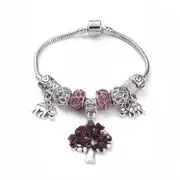 European Style Charm Bracelet - Tree of Life - Elephant - Crystal - Gemstone - Garnet