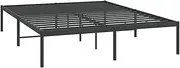 'vidaXL Robust Metal Bed Frame - Black Australian Queen Bed Frame with Extra Storage Space & Metallic Slats for Stability