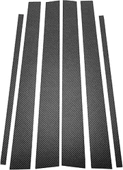 X AUTOHAUX 6 Pcs Front Rear Left Right Car Door Pillar Window Trim for Toyota 4Runner 1996-2002 Plastic Carbon Fiber
