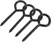 TIDTALEO 4pcs Self-Tapping Sheep's Eye Screws Eyelets Screws Small Closed Eye Screws Hanging Screws Small Screw Eyes Eye Bolts Hook and Screws for Hanging Metal Eyelets Black Iron