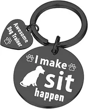 [PLITI] Dog Trainer Gift Dog Coach Gifts Dog Training Gift Dog Coaching Gift Dog Lover Gift Trainer Appreciation Gifts Dog Trainer Make Sit Happen Keychain