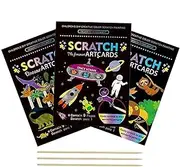 Scratch Off Art - Glitter Scratch-Off Drawing Book Coloring Craft | Scratch Paper Art Craft, Multifunctional Scratch Off Craft Painting Book for Boys and Girls